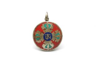 Sil.inlay stone Mandala pendant