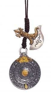 Protection Mandala karttrka silver pendant