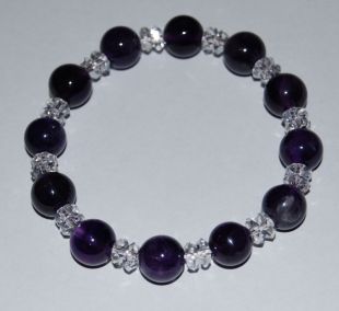 Amethyst w quartz bracelet