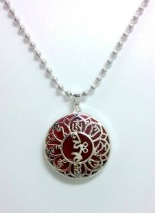 Kurukulle mantra 925 pure silver pendant/ Stone 